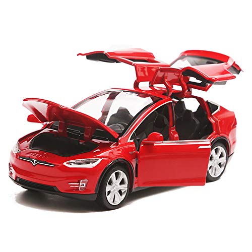 EisEyen Auto-Model für Tesla X 90 1:32 Autolegering mit Ton und Licht auch als Spielzeugauto mit Rückziehfunktion für Kinder Geschenk
