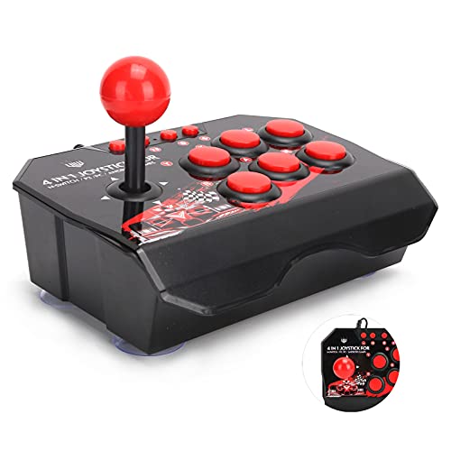 Xirfuni Universal Arcade Fight Stick, mit kugelförmigem Metall-Joystick und 6 runden Steuertasten, USB PC Stick, für PS3/Switch/PC,
