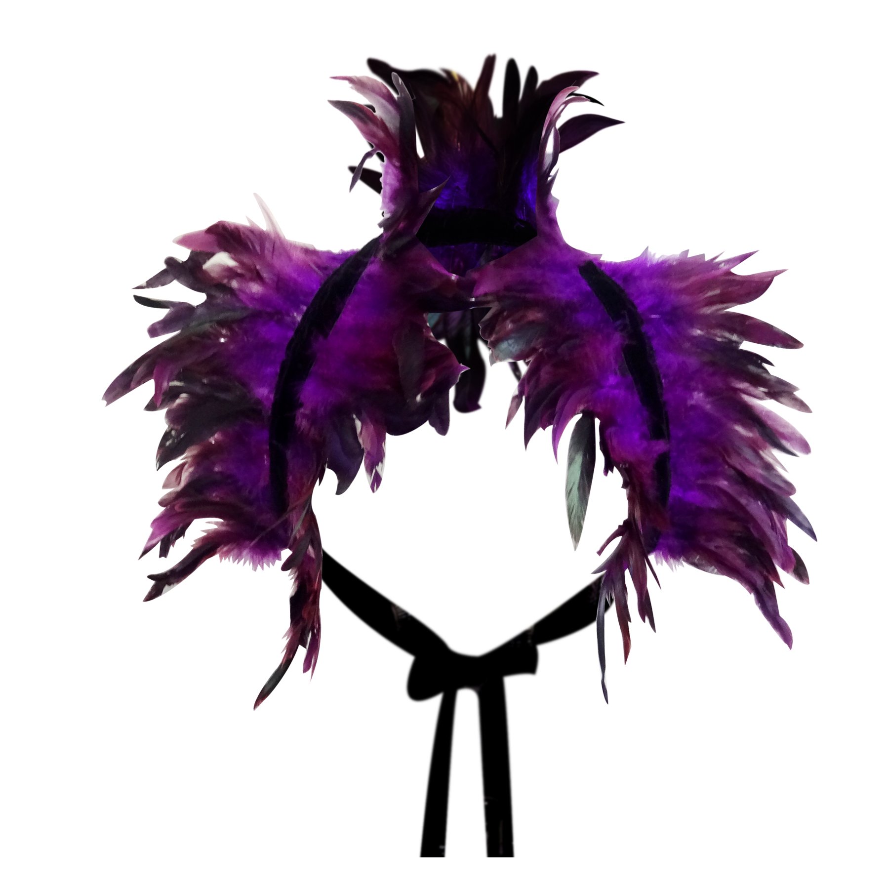 keland Victorian reale natürliche Feder Shrug Schal Schulterumhang Cape Gothic Kragen Halloween-Kostüm (Violett)