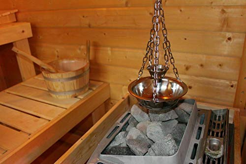 Sauna Verdampferschale Kräutertopf Edelstahl für Sauna und Spa Aroma Aufguss - 16cm, Muster: Saunaschale mit Verdampferschale