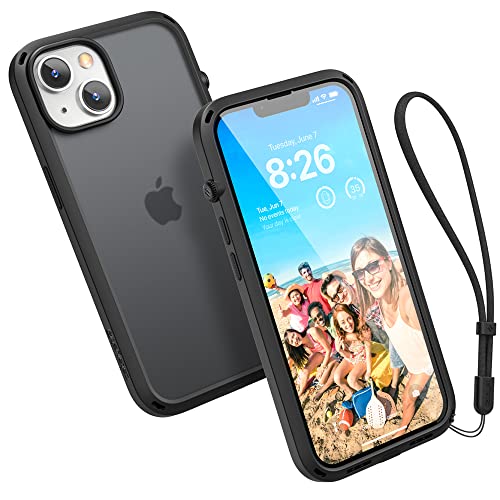 Catalyst Influence Case for iPhone 14, Drop Proof, Fingerprint Resistant, Easy to Clean, Easy to Instal, Easy to hold, Lanyard Included - Stealth Black