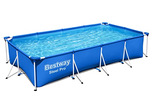Bestway Steel Pro Frame rechteckig Pool, ohne Pumpe, blau, 400 x 211 x 81 cm