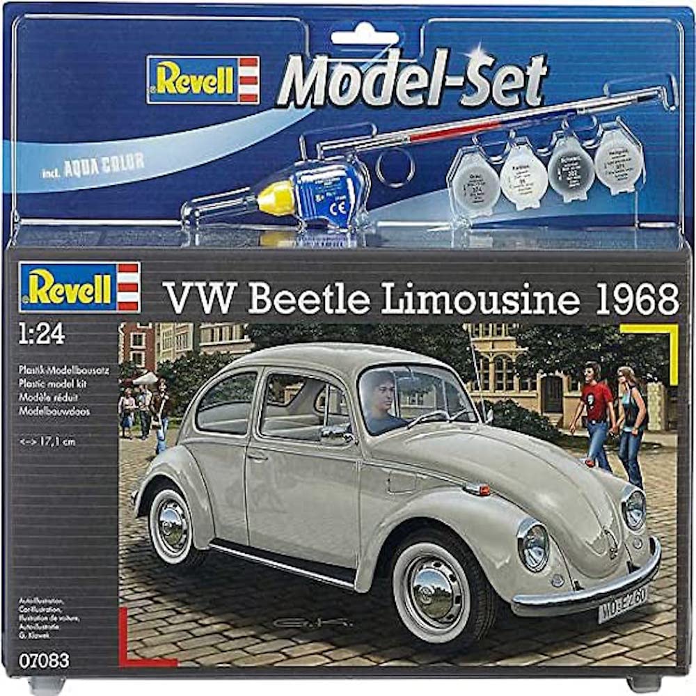 Revell Modellbausatz Auto 1:24 - Volkswagen VW Käfer 1968 (VW Beetle) im Maßstab 1:24, Level 4, originalgetreue Nachbildung mit vielen Details, , Model Set mit Basiszubehör, 67083