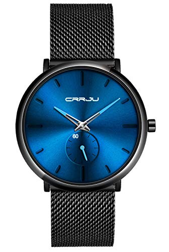 SUPBRO Herren Uhr Männer Edelstahl Wasserdicht minimalistische Armbanduhr Analog Zifferblatt Business Uhr Ultra Dünne
