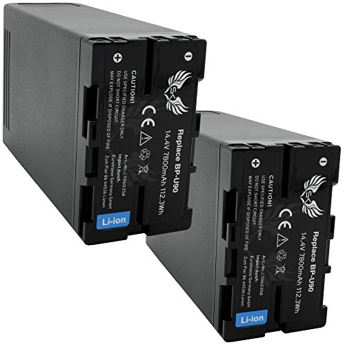 2X SK Akku Sony BP-U90 | 7800mAh | für Sony PMW-150 200 300 / PMW-EX1 EX3 F3 // PXW-FS5 PXW-FS7 X180 X200 /// BP-U30 BP-U60 BP-U95