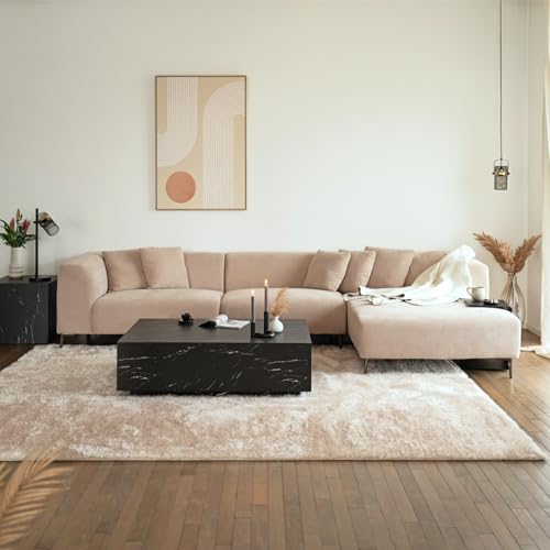 Home Deluxe Ecksofa Torino - Farbe: Beige, Ausführung: Rechts - 344 x 74 x 178 cm I Sofa, Wohnlandschaft