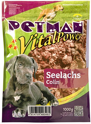 Petman Vital Power Seelachs, 6 x 1000g-Beutel, Tiefkühlfutter, gesunde, natürliche Ernährung für Hunde, Hundefutter, BARF, B.A.R.F.