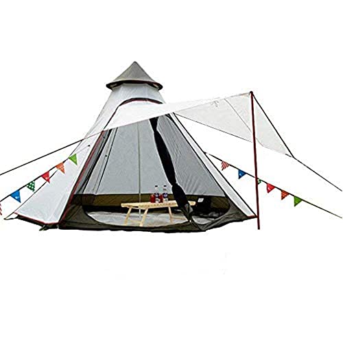 Sport Tent wasserdichte Campingzelt Familienzelt Tipi Zelt Outdoor Doppelschichten Teepee 3.1M / 10ft Pyramidenzelt Indianzelt mit festen Groundsheet (Weiß)