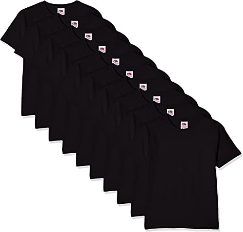 Fruit of the Loom Jungen Regular Fit T-Shirt Kids 10 Pack T-shirt, Schwarz (Black 36), 12-13 Y (Herstellergröße: 12-13 Y)