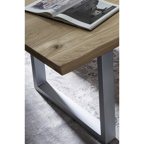 SIT Tisch, HxT: 76 x 80 cm, Holz - braun | silberfarben