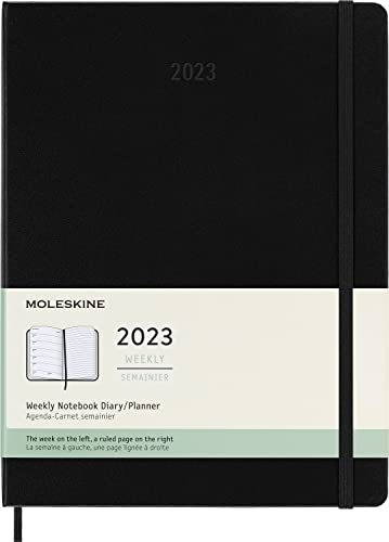 Moleskine 12 Monate Wochen Notizkalender 2023, XL, Schwarz