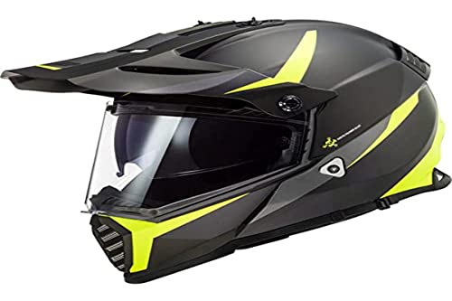 LS2 4043631543XL Motocross-Helm MX436 Pioneer Evo Router, Unisex, schwarz/gelb, 3XL