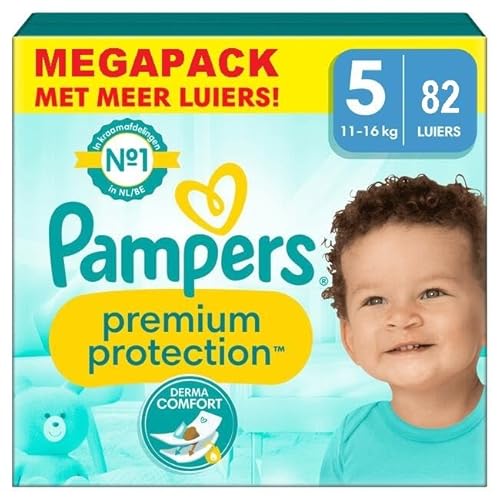 Pampers Premium Protection Größe 5, Windeln x 82, 11 kg – 16 kg, unsere Nr. 1 für Komfort und Schutz empfindlicher Haut