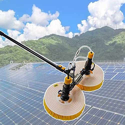 QJJML Elektrische Solarpanel-Reinigungsbürste, rotierende Solarpanel-Reinigungsbürste, tragbarer Solarpanel-Reinigungs-Teleskopstab, für Hochstapelteiche mit geneigtem Dach,7.5M