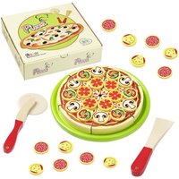 Schneidepizza mit Pizzaroller, Heber und Pizzakarton bunt