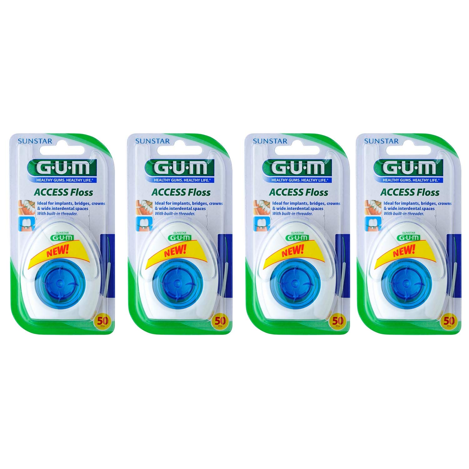 GUM ACCESS Floss für 50 Anwendungen, 4er Vorteilspack (4 Stück)