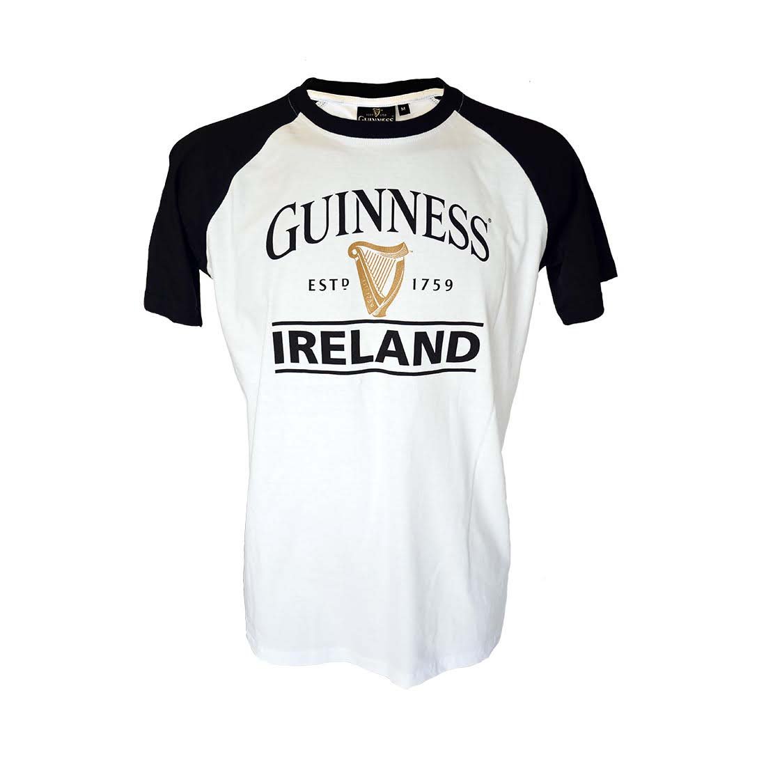 Guinness Irland Est 1759 T-Shirt Harfe Schwarz Weiß, weiß, XXL