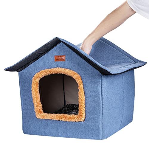 Hundehütte Indoor | Outdoor-Katzenbett mit abnehmbarem Design | Outdoor Indoor Haustierbetten für Hunde, Kätzchen und kleine Haustiere, gemütlicher Unterschlupf für Ihre pelzigen Freunde Jikiaci