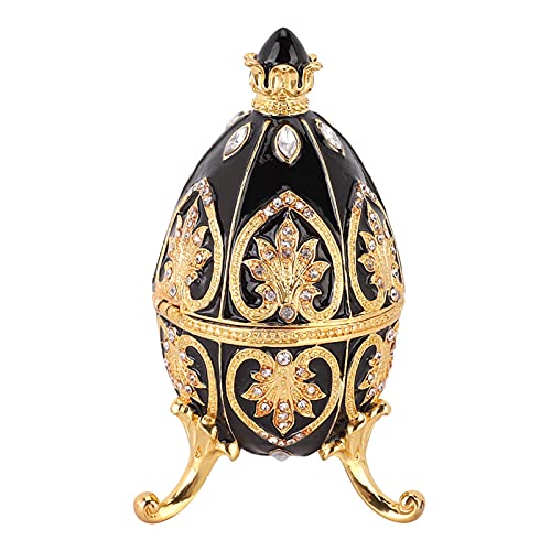 Emailliertes Faberge-Ei Faberge-artiges Ei Handbemaltes Vintage Faberge-Ei mit glänzenden Diamanten für die Osterei Schmuckschatulle