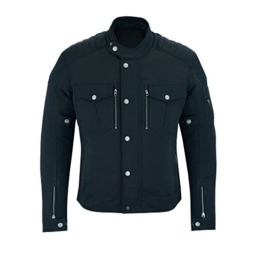 BLACKWILD Milano Urban Style Motorradjacke Herren | Mehrzweck für Freizeitkleidung und Motorradfahrt|Schutz atmungsaktive Motorradjacke | Zu jeder Jahreszeit tragbar, In 3 Farben (M, Schwarz)