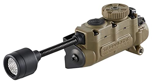 Streamlight Sidewinder Stalk 14307 Tactical Light Includes 1 x CR123 and 1 AA Alkaline Battery, Helmet Clip, Arc Rail Mount and Assembly, Coyote, Box