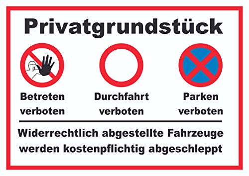 HB-Druck Privatgrundstück Betreten, Durchfahrt und Parken verboten Schild A3 (297x420mm)