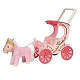 Baby Annabell Little Sweet Kutsche und Pony, 2-in-1 Puppenwagen und Kutsche mit Plüschpony, Lichteffekten und abnehmbarem Schiebegriff, 707210 Zapf Creation