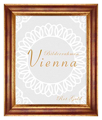 BIRAPA Bilderrahmen Vienna aus Massivholz 46x61 cm in Rot Gold Größen