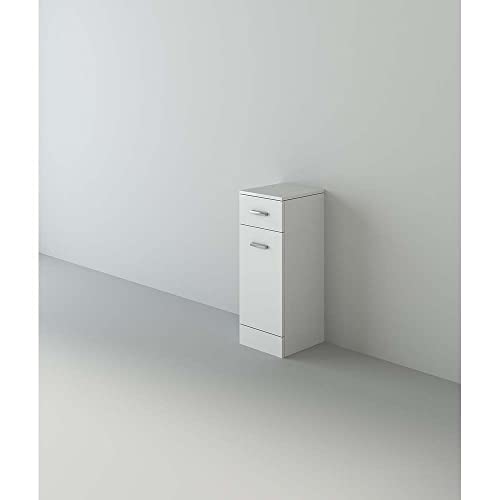 VeeBath NLSW3033 Linx Freistehender Wäscheschrank für Badezimmer, 300 x 330 mm, weiß, glänzend, 300x330mm