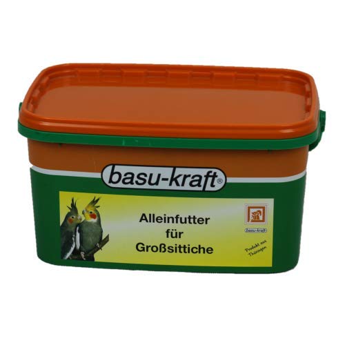 BASU Großsittichfutter 2,6 kg im Eimer - Alleinfutter für Großsittiche wie Nymphensittiche und andere größere Sittiche
