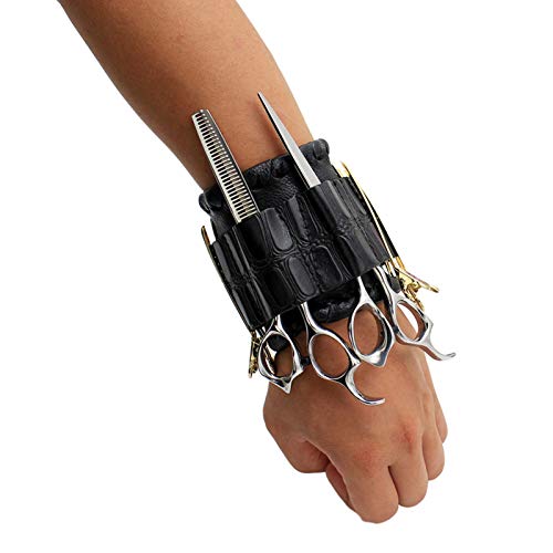 NACHEN Supermächtig Klettverschluss Magnetic Armband Handgelenk Taschen Trendige Friseur Friseur Scheren Tasche,Black,25 * 9.3CM