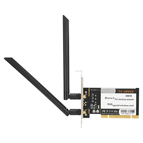 TX AR9WS AR9220 PCIe WLAN Karte, 300 Mbit/s WLAN Netzwerkkarte mit 2 Antennen, 802.11b / g/n PCI Express WLAN Adapter für Win XP / WIN7 / WIN8 / WIN10, unterstützt Shared WiFi