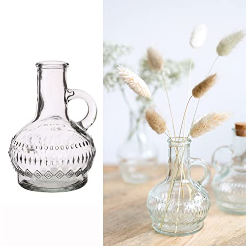 12 x Vasen aus Glas für eine stilvolle Tischdeko - Glasvasen Hochzeit - Blumenvase Vintage - Tischvase für Festlichkeiten - Kleine preiswerte Vasen aus Glas (Lille ((H 10 cm - Ø 7 cm))