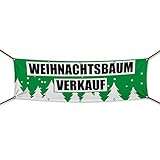 (PVC) Weihnachtsbaumverkauf grün Banner, Plane, Werbeschild, Weihnachten, Werbebanner, 300 x 100 cm, DRUCKUNDSO