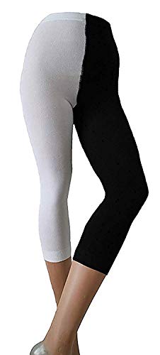 Shimasocks Damen Capri Leggings schwarz/weiß, Farben alle:schwarz/weiß, Größe:52/54