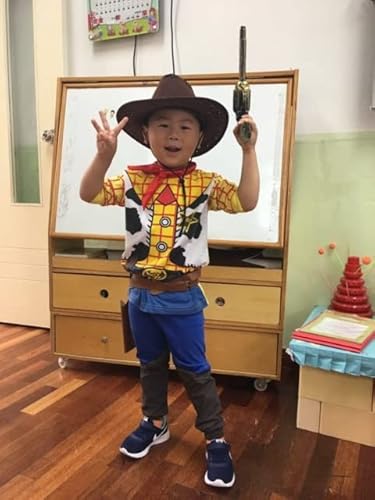 Halloween Film Spielzeug Spiele   Kinder Cowboy Woody Kostüm   Boy Woody Rollenspiel Kostüme Fancy Cloths mit Hut und Pistole 4T Woody