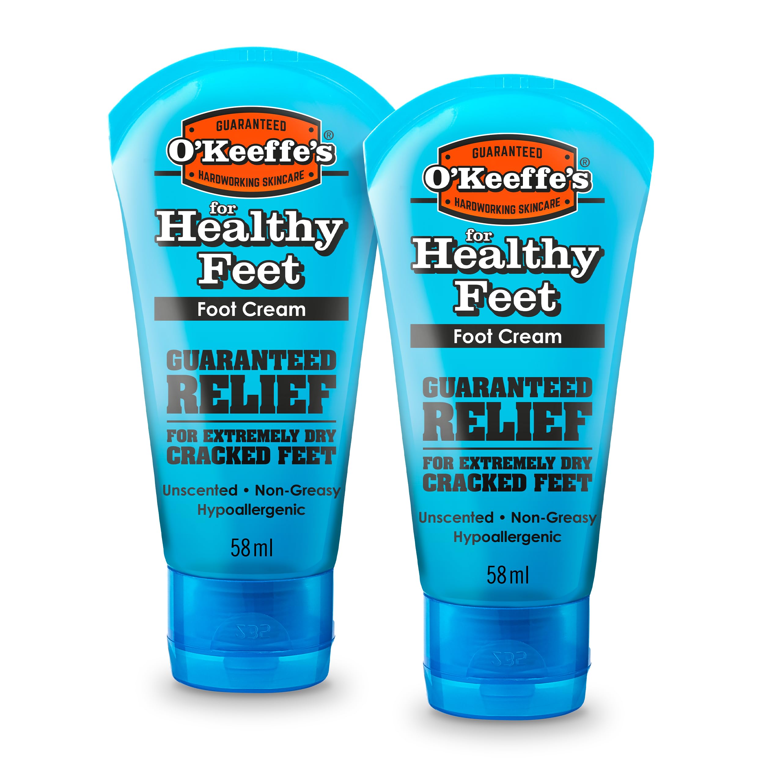 O'Keeffe's Healthy Feet 58 ml (2er-Pack) - Fußcreme für extrem trockene, rissige Füße | steigert sofort den Feuchtigkeitsgehalt, schafft eine Schutzschicht und verhindert Feuchtigkeitsverlust