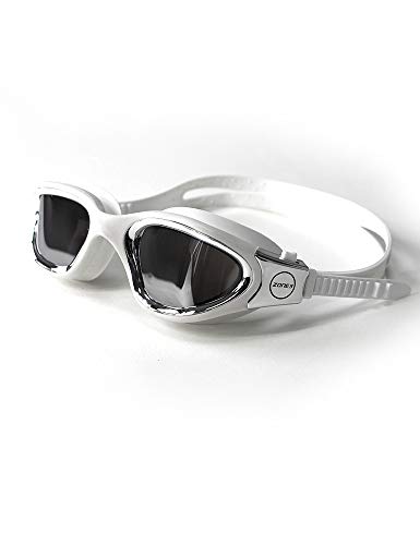 ZONE3 Unisex Erwachsene Vapour Schwimmbrille, Polarized Lens-White/Silver, Einheitsgröße