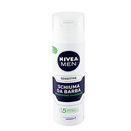 NIVEA MEN Sensitive Rasierschaum im 6er Pack (6 x 200 ml), Rasierschaum für eine glatte und sanfte Rasur, schonender Rasierschaum für Herren
