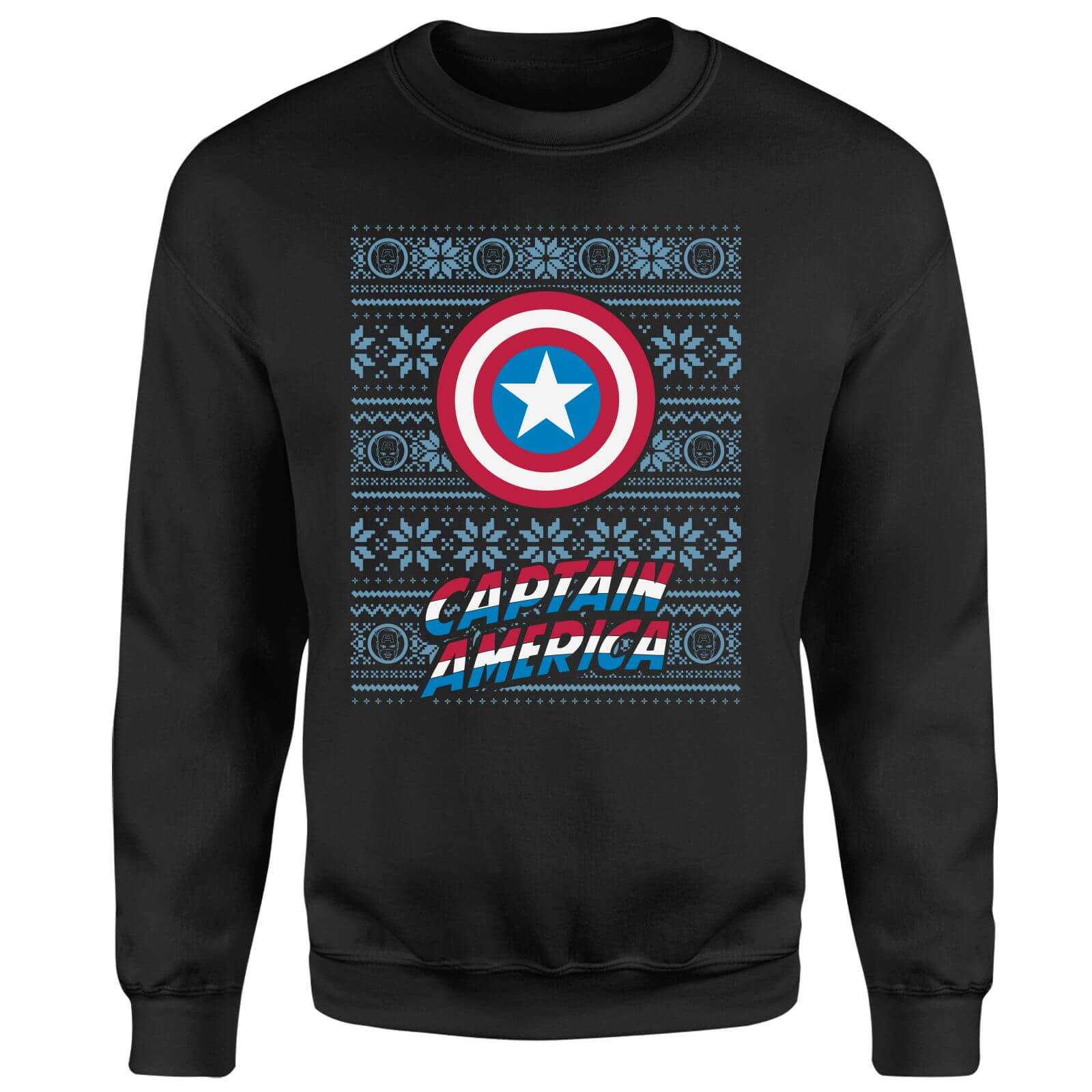 Marvel Comics Captain America Schild Weihnachtspullover - Schwarz - S 4