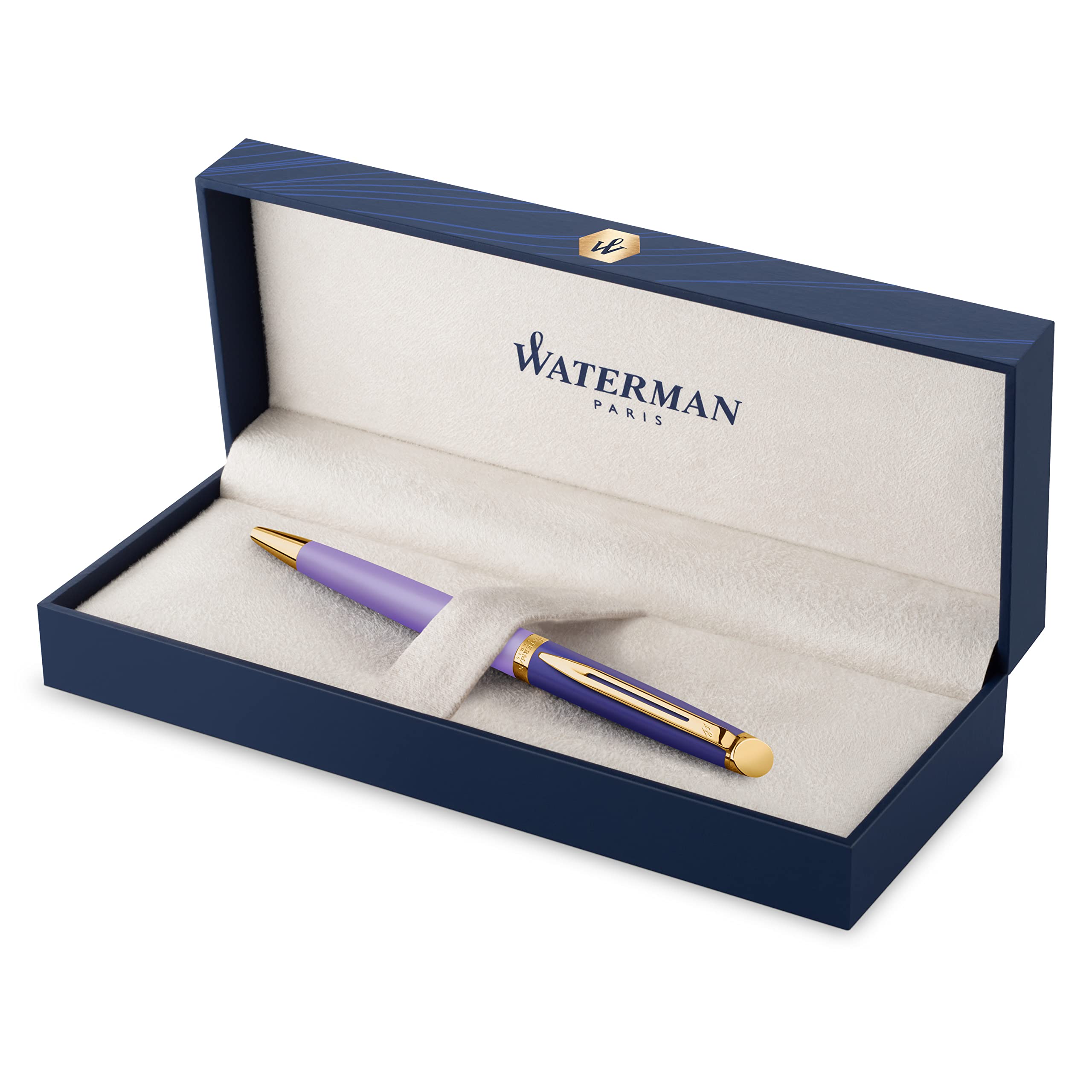 Waterman Hémisphère Kugelschreiber | Metall und violette Lackierung mit goldbeschichteten Zierteilen | Mittlere Spitze | Geschenkbox