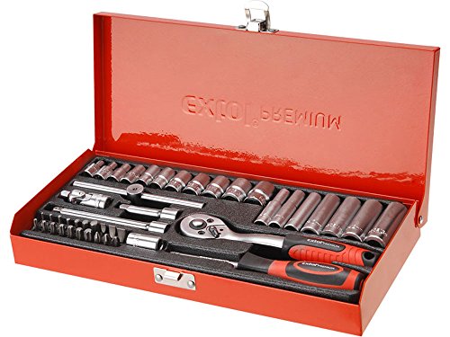 Extol 8818360 Premium Steckschlüssel, Set 45 Stück, 1/4 Zoll