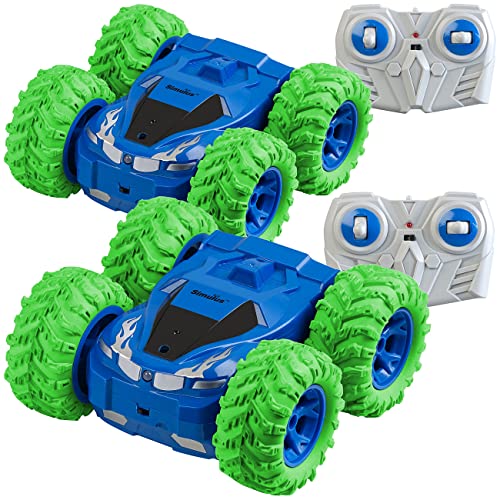 Simulus Ferngesteuertes Auto: 2er-Set ferngesteuerte Stunt-Autos, zweiseitiger Antrieb,15km/h,2,4GHz (Stunt Auto, Ferngesteuertes Spielzeug, ferngesteuert)