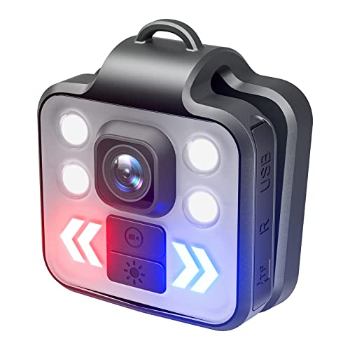 Zunate Körperkamera 1080P -Sportkamera für den Außenbereich, 1080P Am Körper Getragene Kamera, Tragbarer Videorecorder, 3 LED-Modi, Taschenlampe, Stirnlampe, IP65 Wasserdicht, 4–6