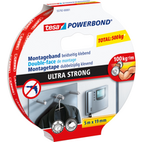 TESA Powerbond Ultra Strong - Montageband - Weiß - Innenraum - Kunststoff - Stein - Holz - Sichtverpackung (55792-00001-00)