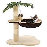Ksodgun Katzen-Kratzbaum mit Sisal-Kratzstange Katzenmöbel Katzenbaum Spielhaus Spielzeug für Kätzchen Katzen 50 cm Beige und Braun