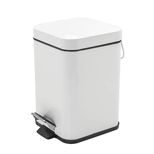 Harbour Housewares Quadratische Badezimmerpedalbehälter - 3L - Weiß