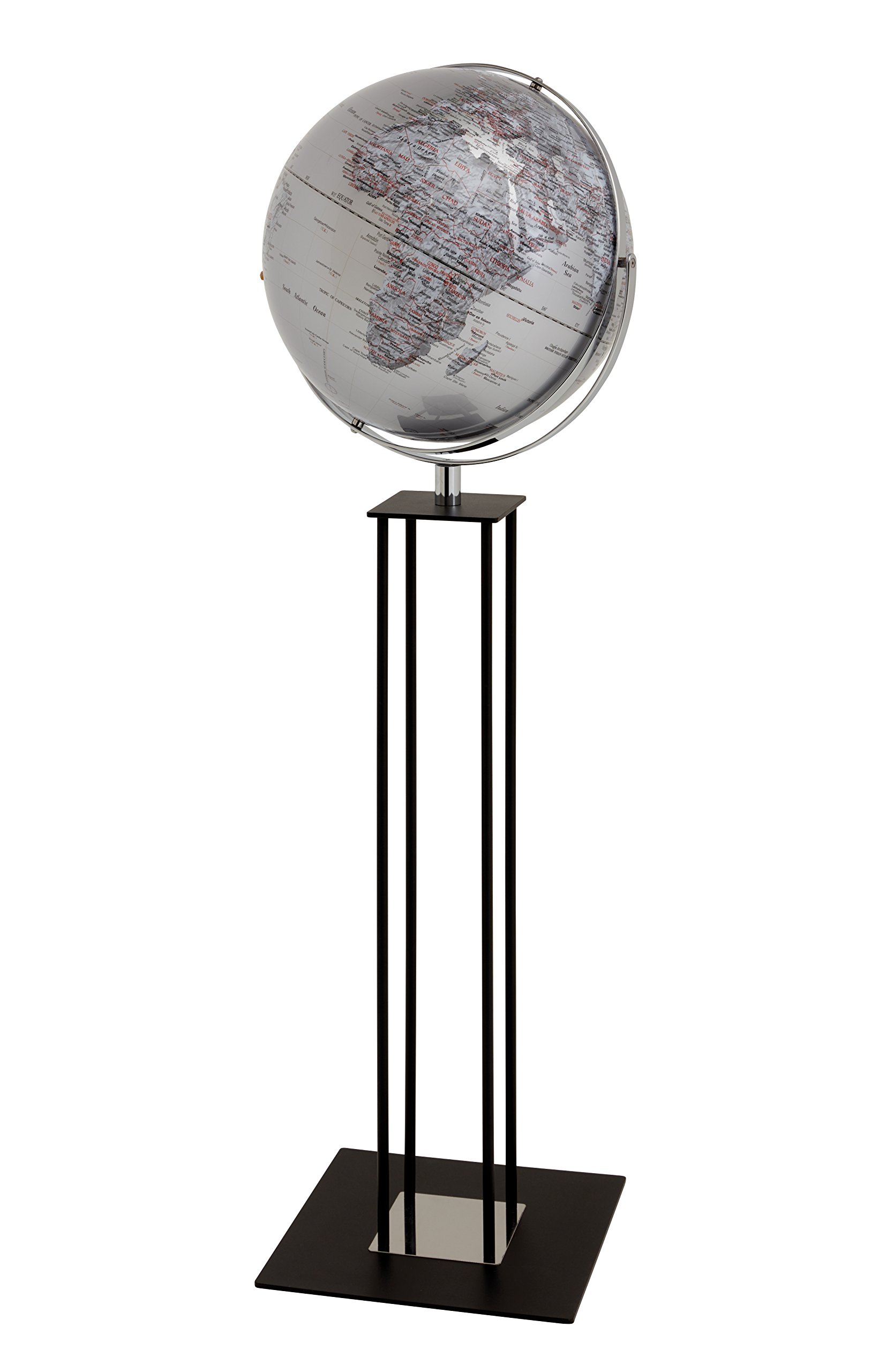 emform Standglobus Worldtrophy Silver Night, Metall & Kunststoff, 430 x 1320 mm