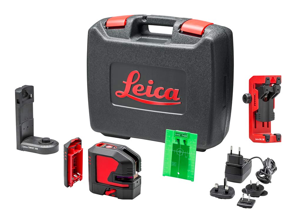 Leica Lino L2G – Kreuzlinienlaser mit Li-Ion Akku, Ladegerät, innovativem magnetischen Adapter und Wandhalterung im Koffer (grüner Laser, Arbeitsbereich: 35 m)