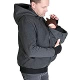 MXRFACTory Tragejacke 2 in 1 für Papa Mama und Baby Sportliche Jacke Winter Reißverschluss Umstandsjacke mit Abnehmbar Babyeinsatz weich und bequem im Freien Freizeitjacke,001,M